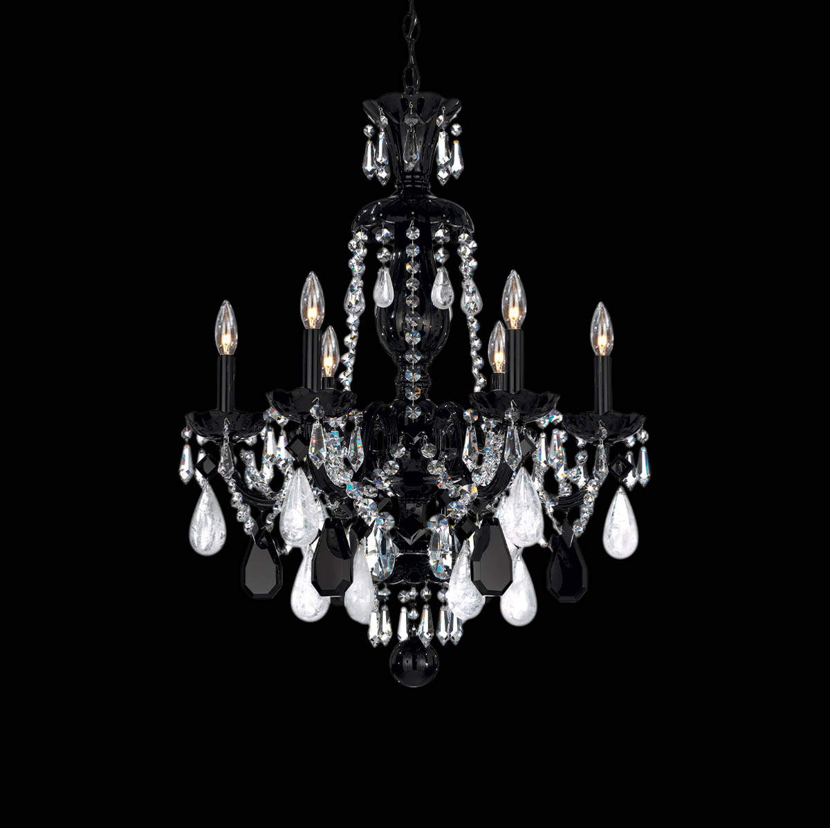 Schonbek Signature Crystal Hamilton Rock Crystal Chandelier 5535EBK_IMRO_1